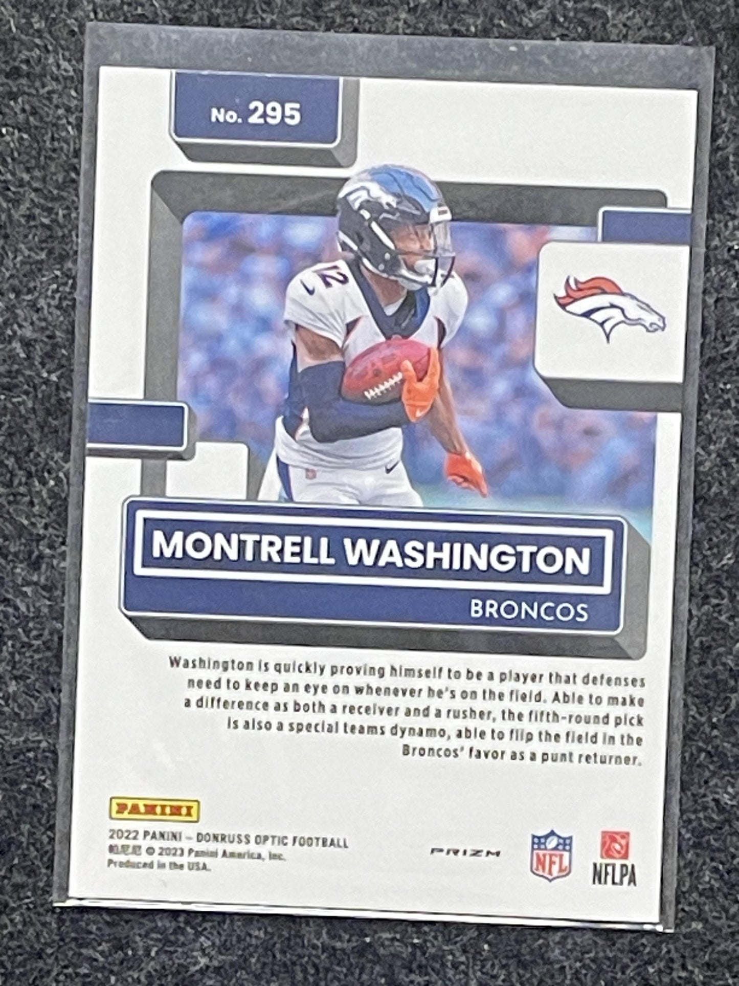 2022 Donruss Optic #295 Montrell Washington Stars Denver Broncos RC