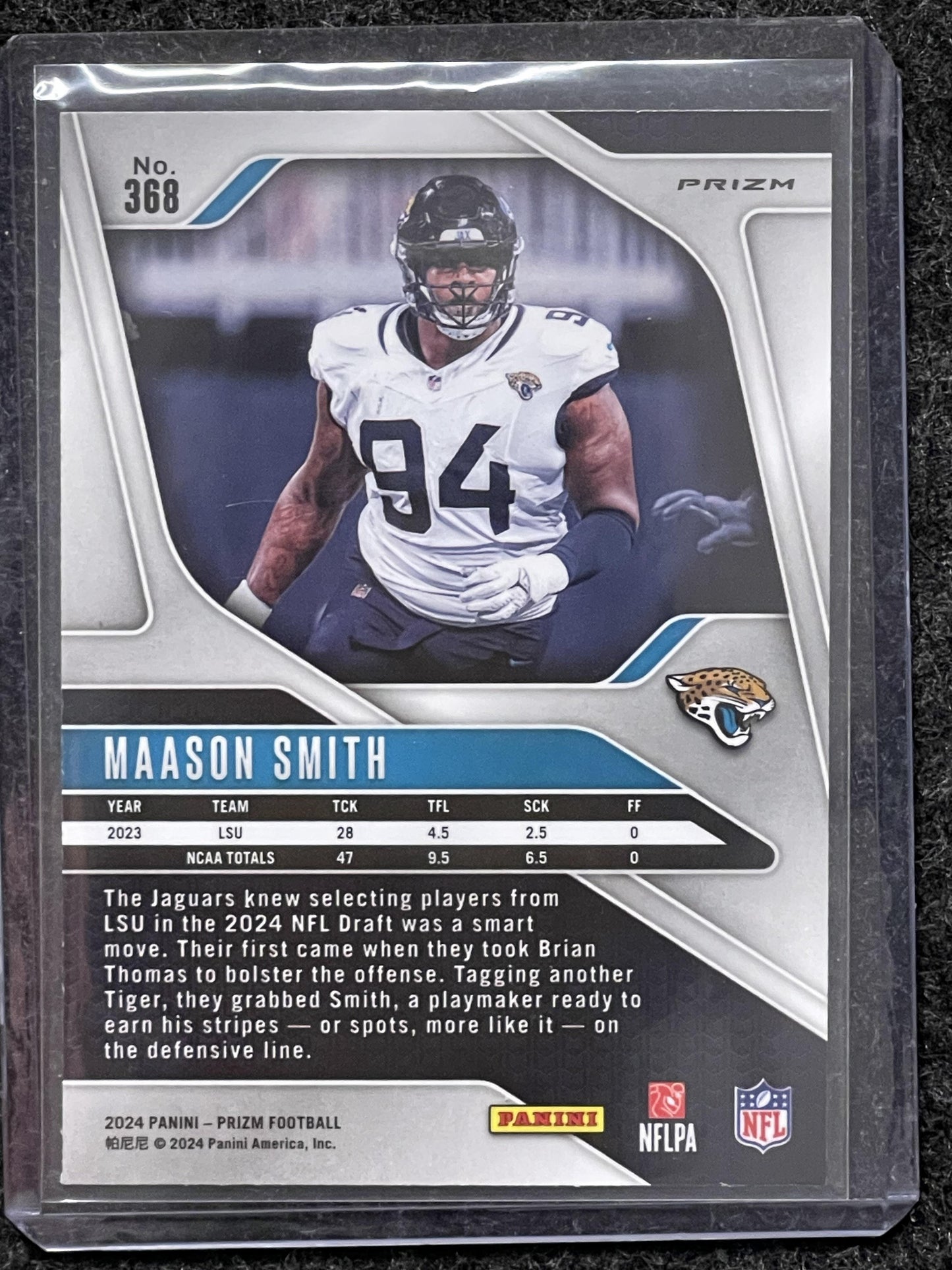 2024 Panini Prizm #368 Maason Smith Black and White Checker Jaguars RC