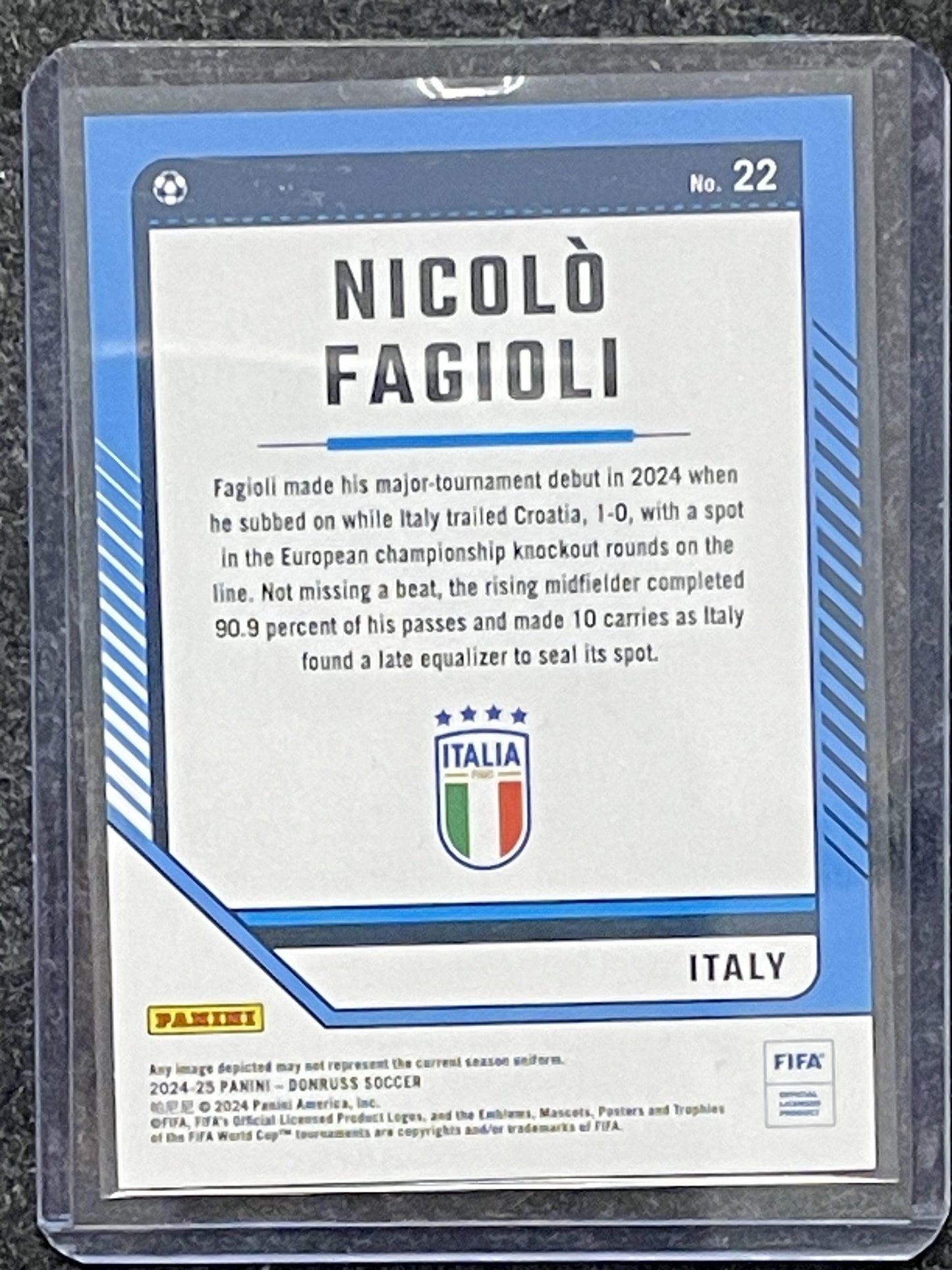 2024-25 Donruss #22 Nicolo Fagioli Pink Cubic #/99 Italy SN