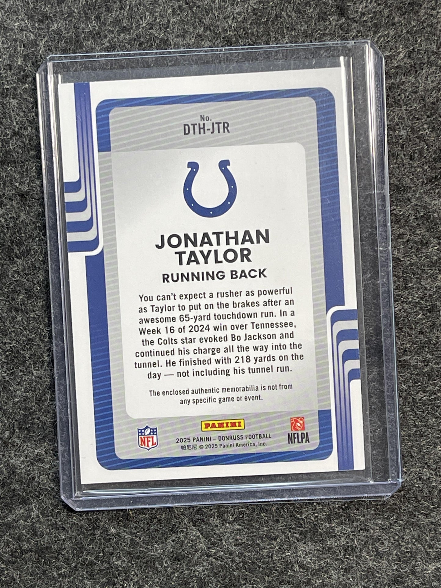 2025 Donruss #DTH-JTR Jonathan Taylor Donruss Threads Indianapolis Colts MEM