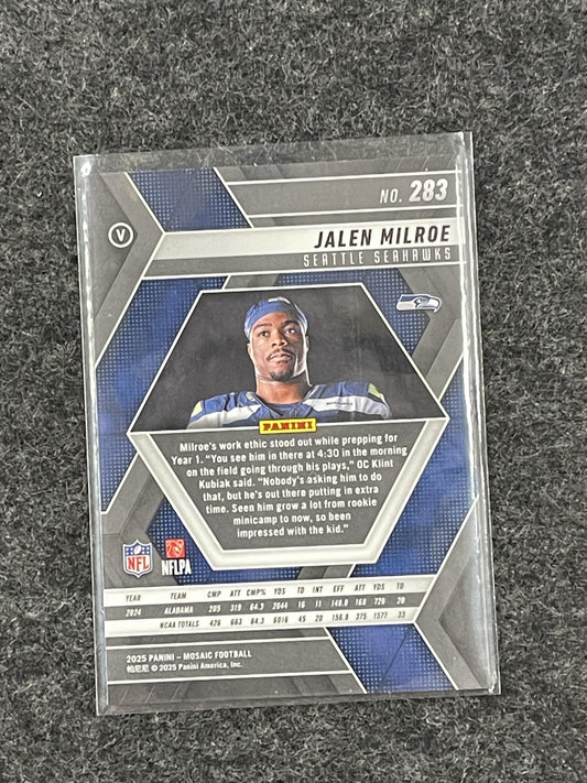 2025 Panini Mosaic #283 Jalen Milroe Seattle Seahawks RC
