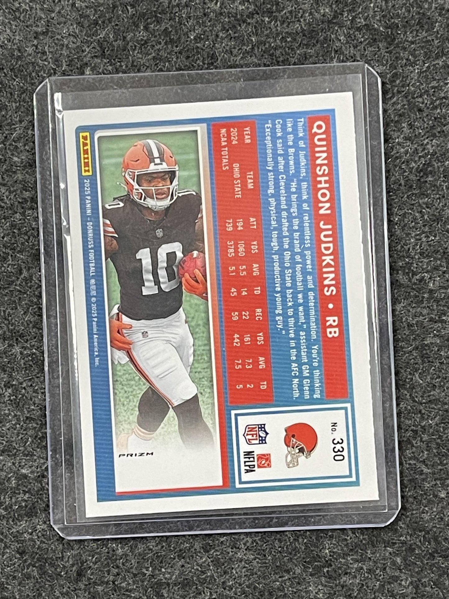 2025 Donruss #330 Quinshon Judkins Optic Preview Red Wave Cleveland Browns RC
