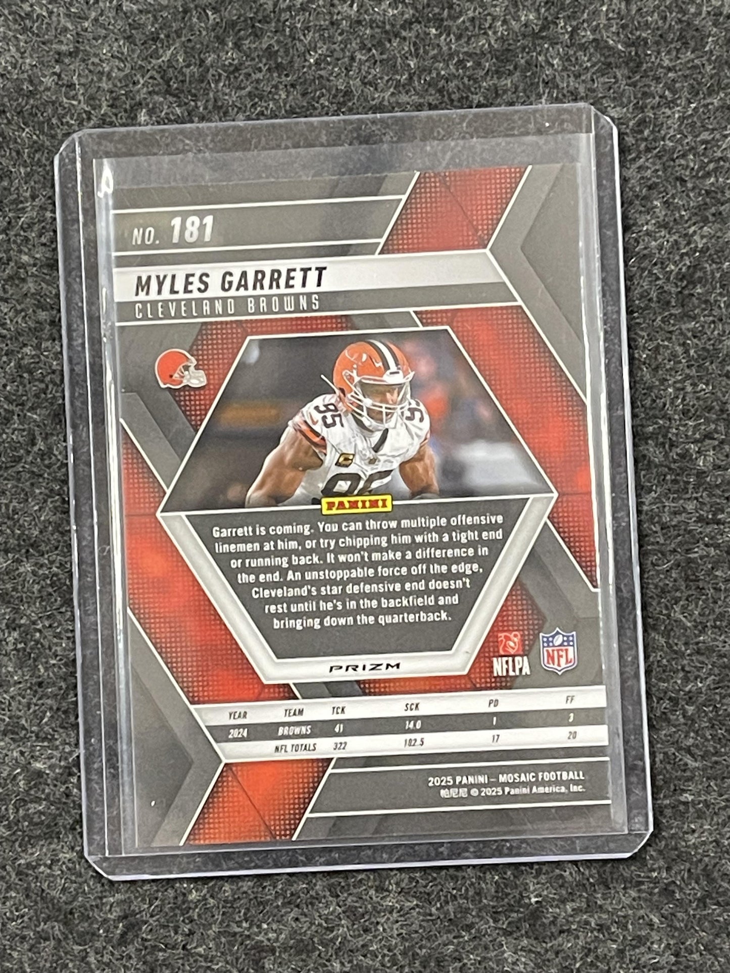 2025 Panini Mosaic #181 Myles Garrett Mosaic Cleveland Browns