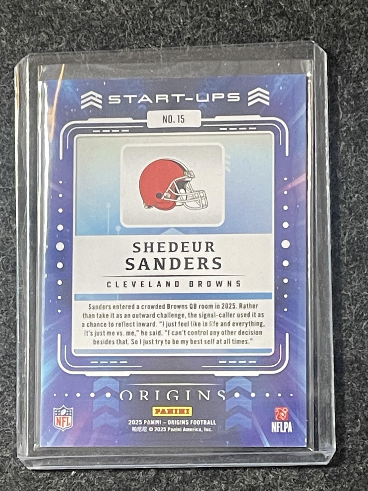 2025 Panini Origins #15 Shedeur Sanders Start-Ups Cleveland Browns