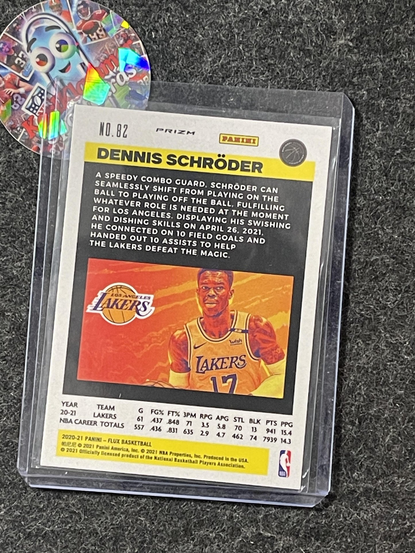 2020-21 Panini Flux #82 Dennis Schroder Silver Pulsar Los Angeles Lakers
