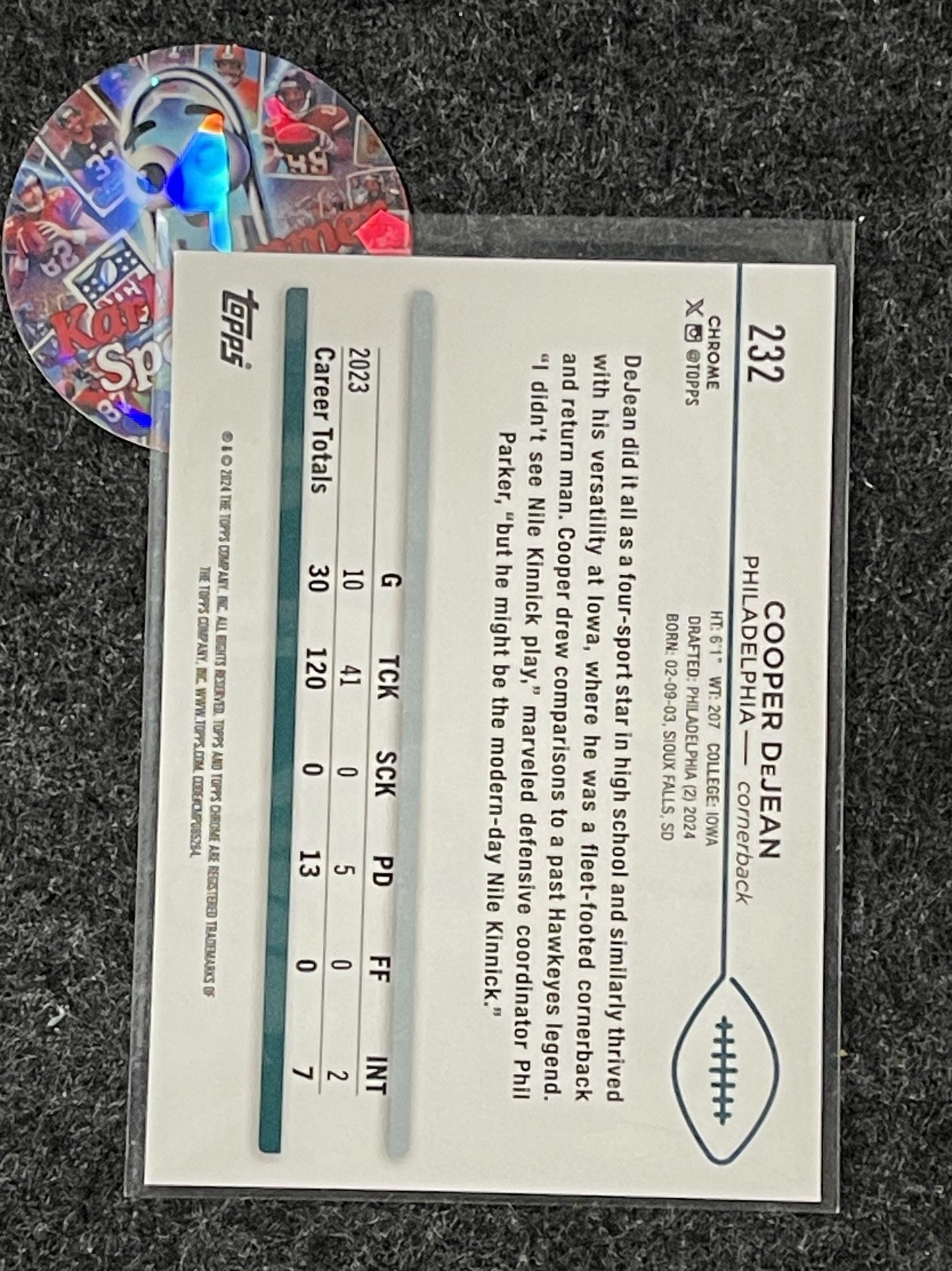 2024 Topps Chrome #232 Cooper DeJean