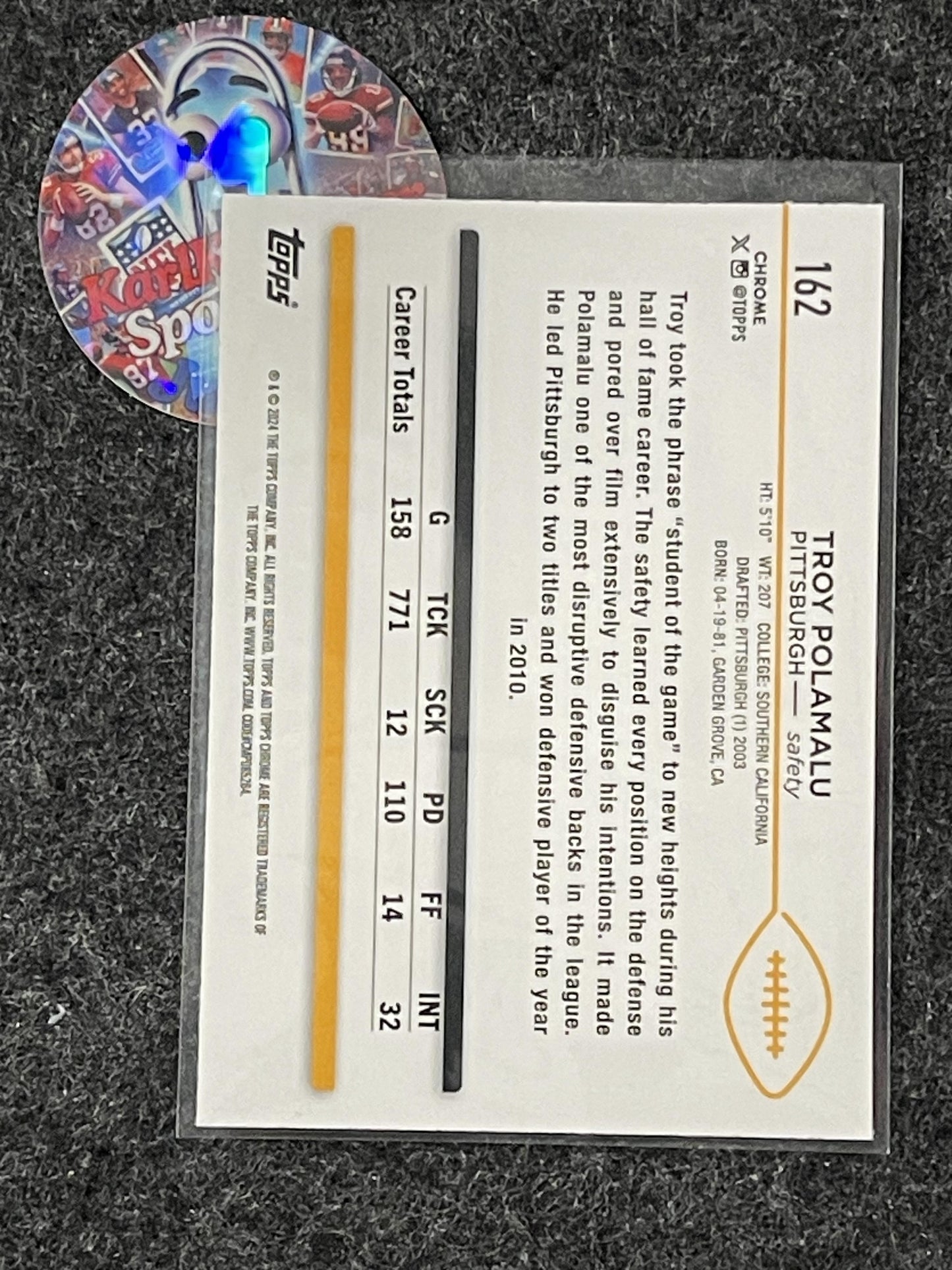 2024 Topps Chrome #162 Troy Polamalu X-Fractor