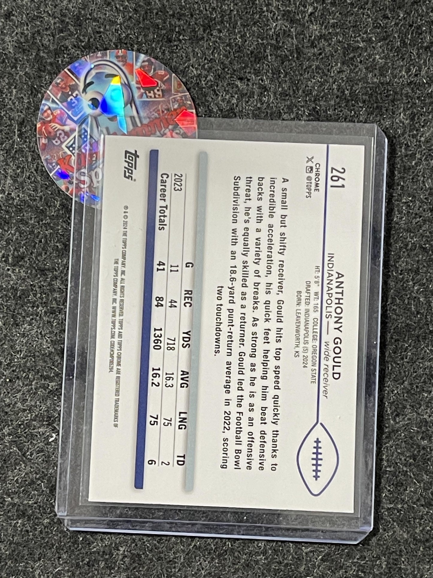 2024 Topps Chrome #261 Anthony Gould Purple Refractor #/275