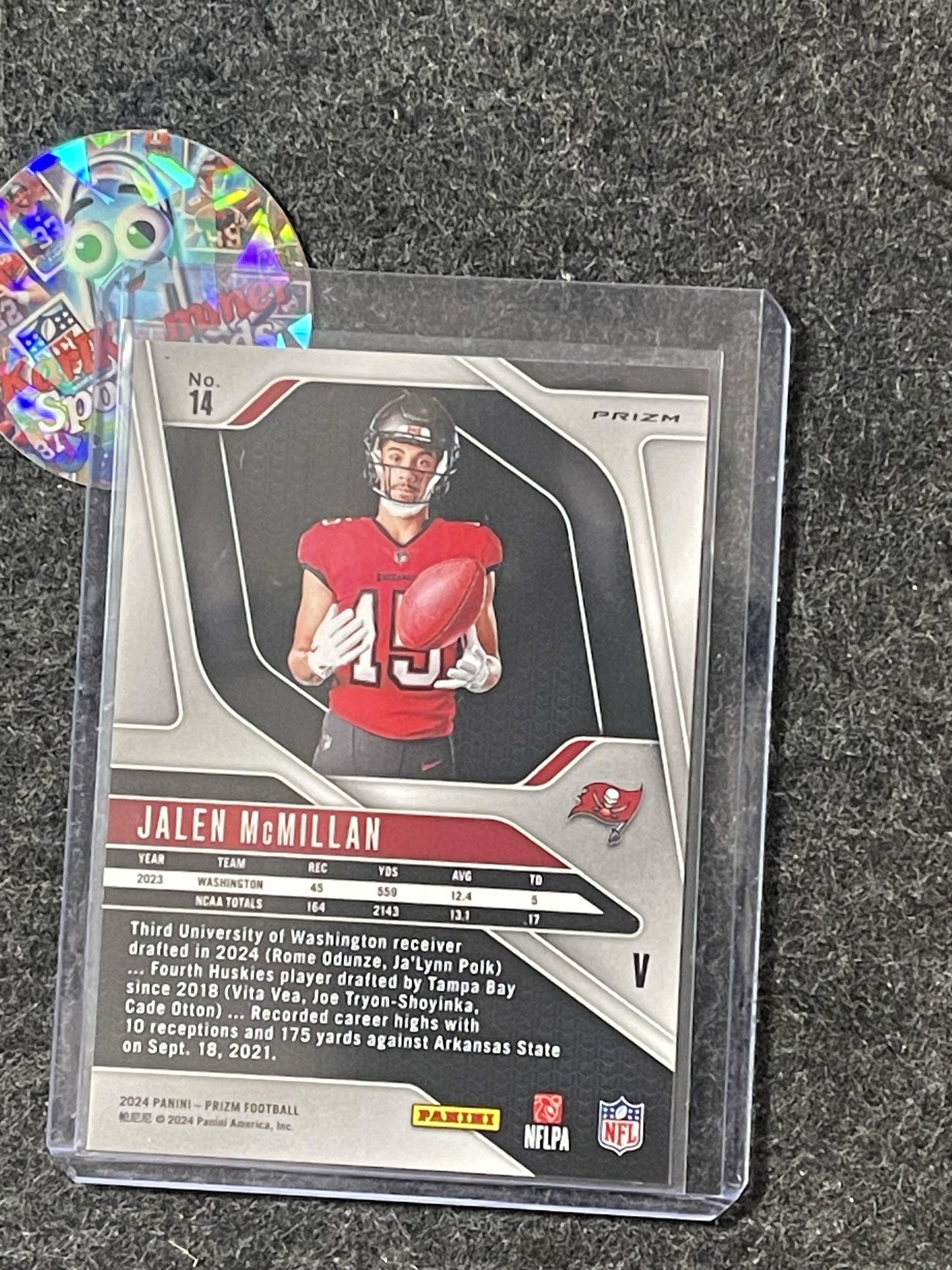 2024 Panini Prizm #14 Jalen McMillan Rookie Variations Silver Prizm Tampa Bay Buccaneers