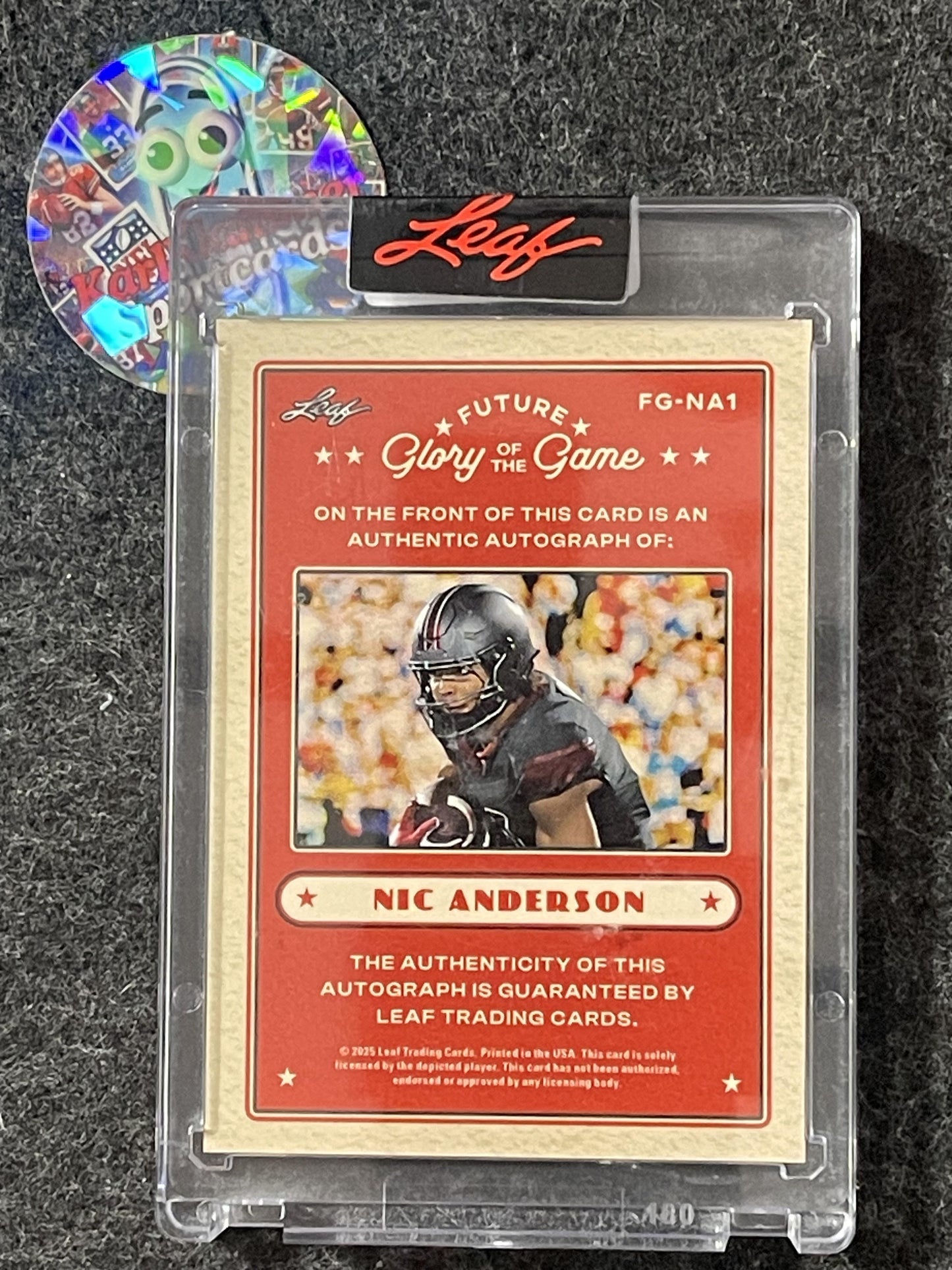 2025 Leaf Glory of the Game - Future Glory Holo Silver #FG-NA1 Nic Anderson #/99 SN,AU