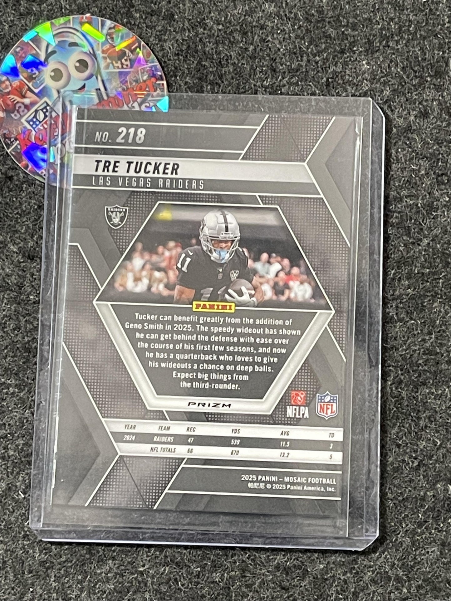 2025 Panini Mosaic #218 Tre Tucker Mosaic Red Las Vegas Raiders