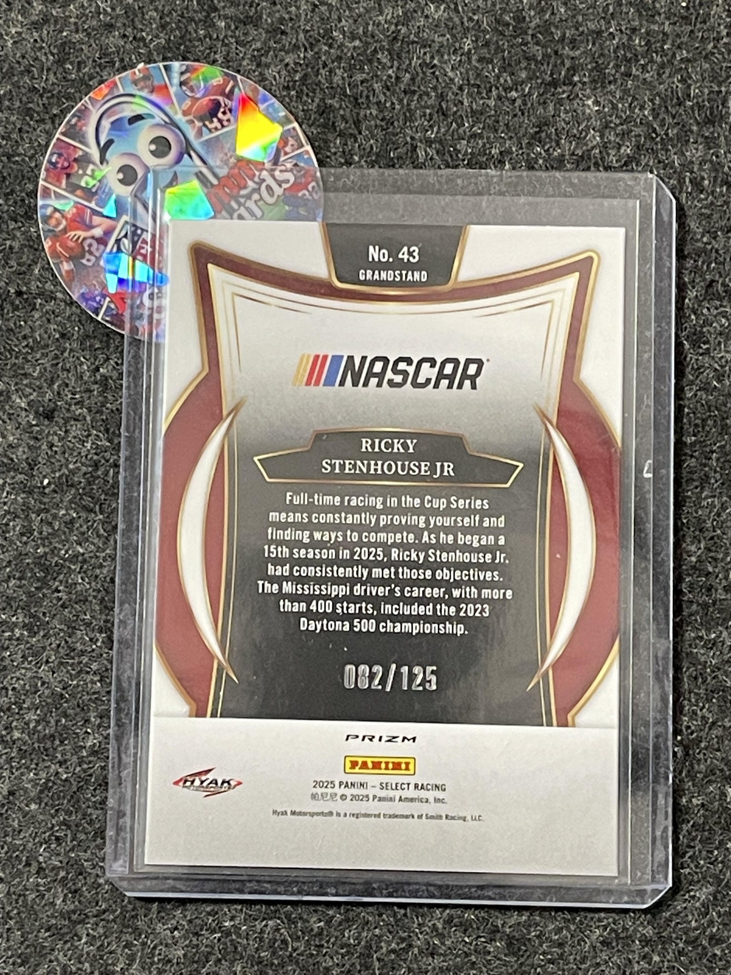 2025 Panini Select #43 Ricky Stenhouse Jr Red Prizms #/125 HYAK Motorsports SN