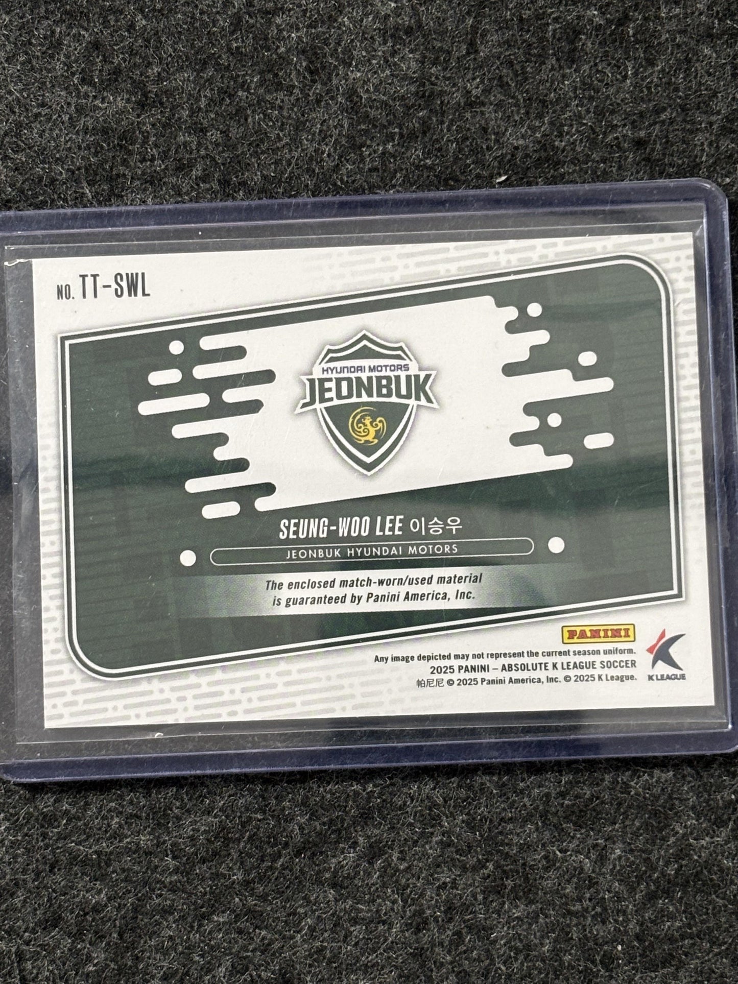2025 Panini Absolute K League #TT-SWL Seung-Woo Lee Tools of the Trade /99 Suwon FC