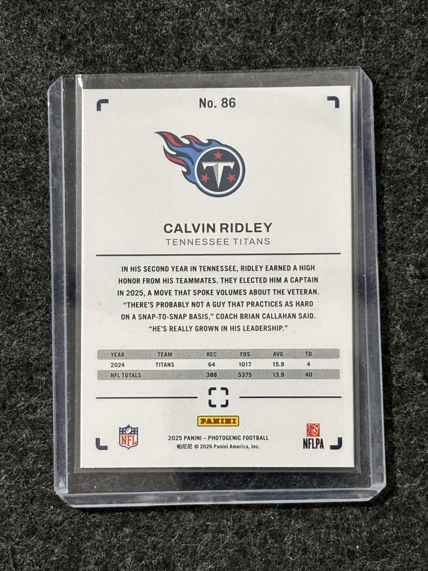 2025 Panini Photogenic #86 Calvin Ridley Tennessee Titans