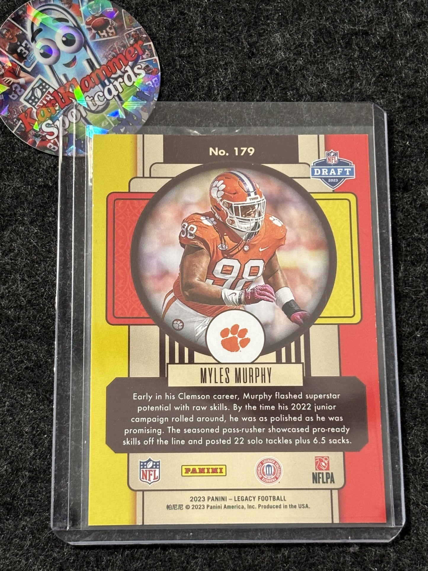2023 Panini Legacy #179 Myles Murphy Clemson Tigers RC