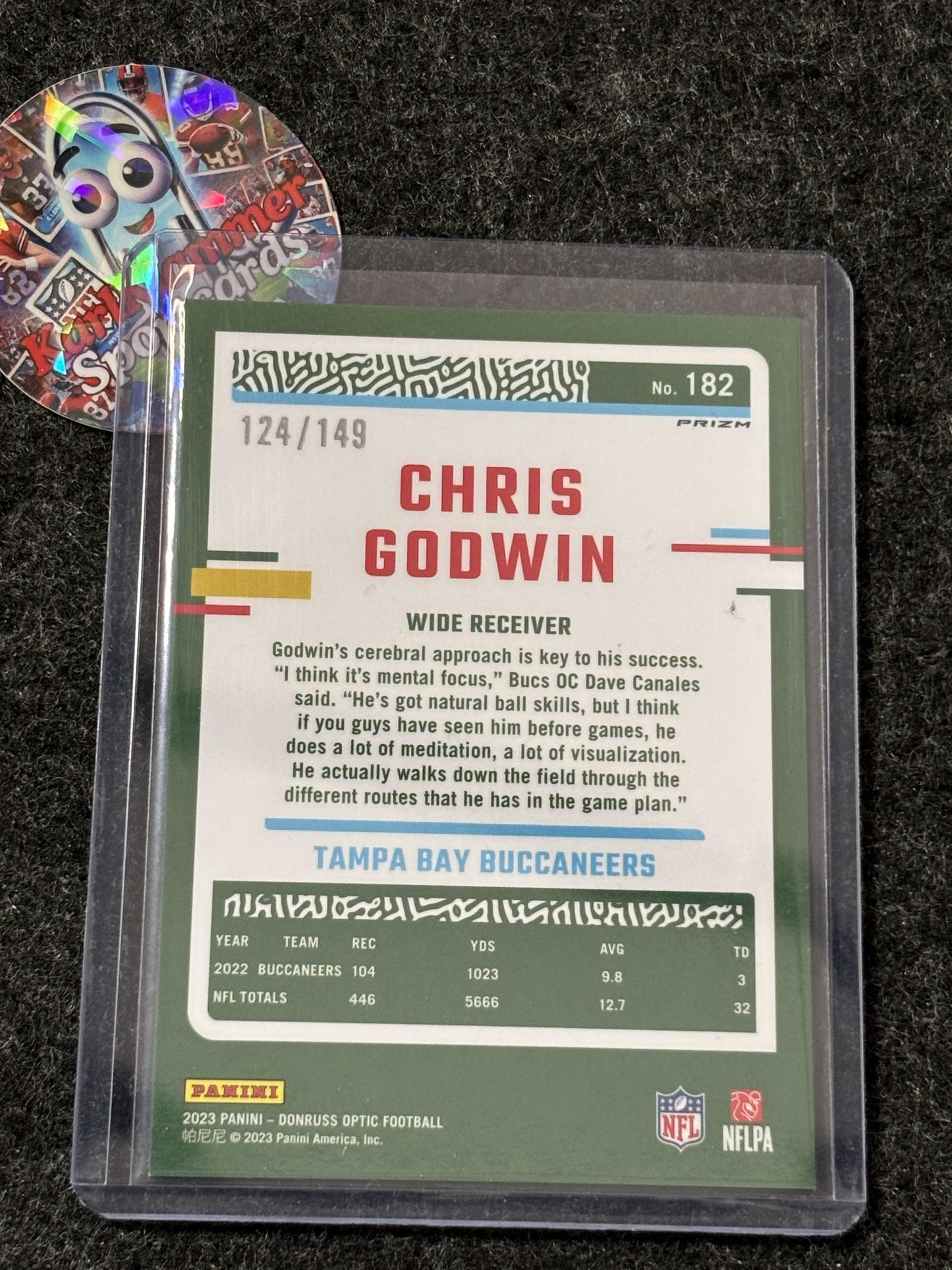 2023 Donruss Optic #182 Chris Godwin Flex #/149 Tampa Bay Buccaneers SN