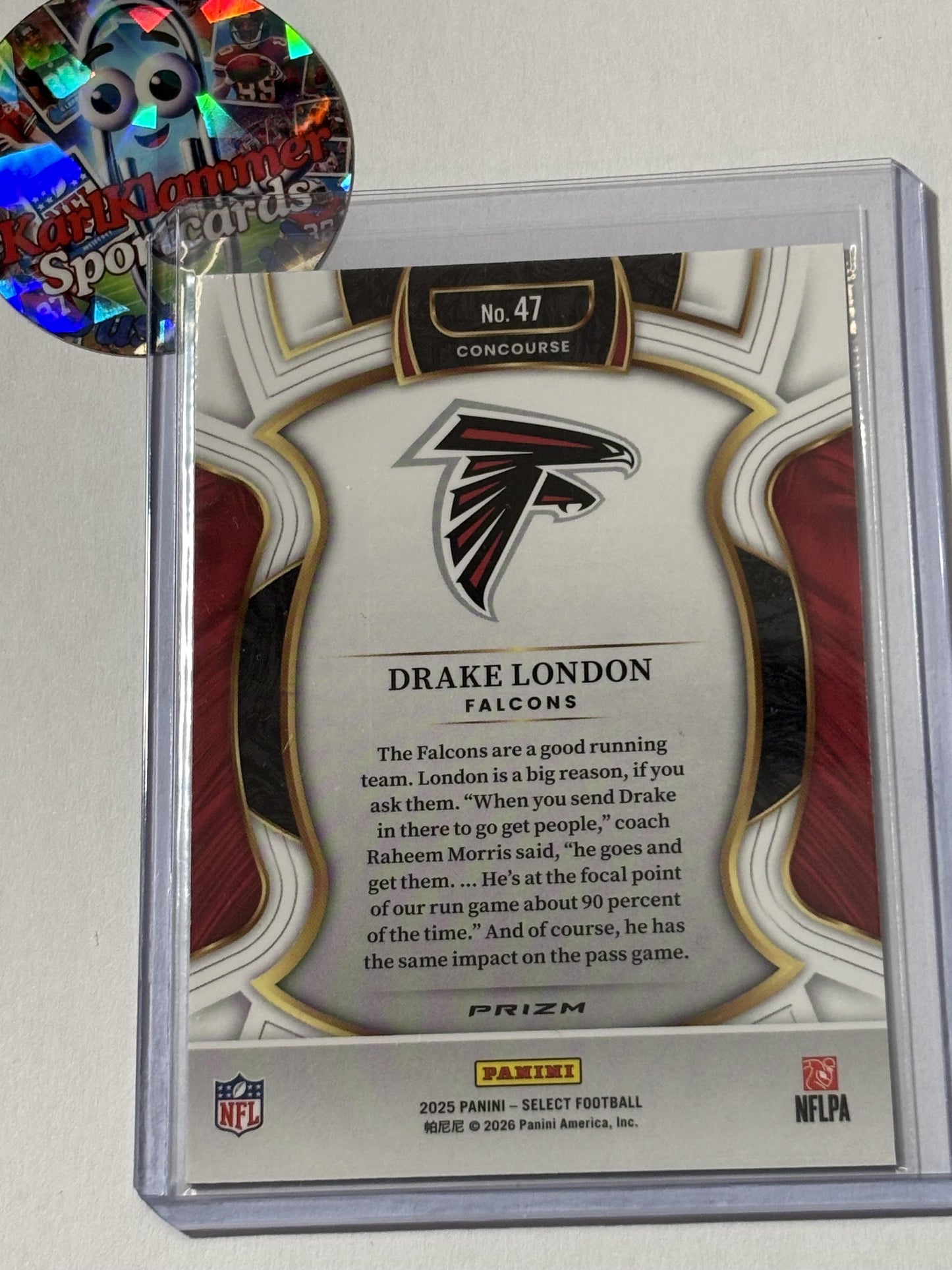2025 Panini Select #47 Drake London Pink Prizm Shock Atlanta Falcons