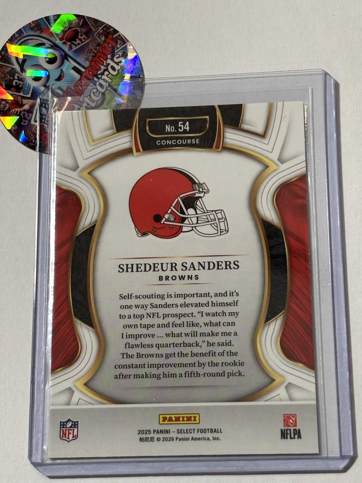 2025 Panini Select #54 Shedeur Sanders Cleveland Browns
