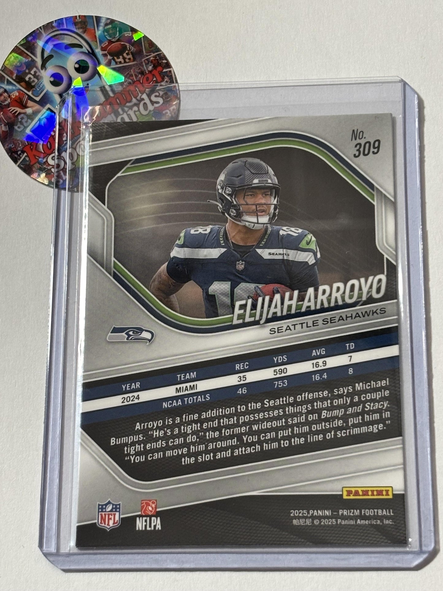 2025 Panini Prizm #309 Elijah Arroyo Seattle Seahawks RC