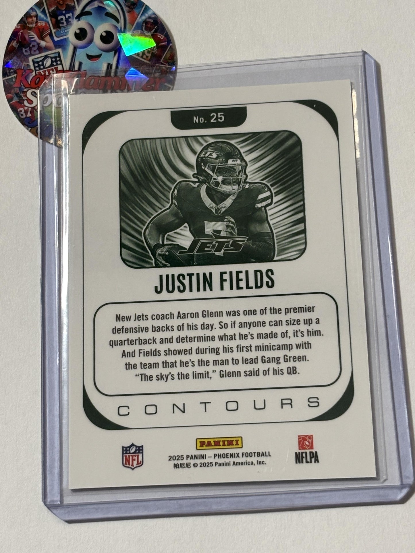 2025 Panini Phoenix #25 Justin Fields Contours New York Jets