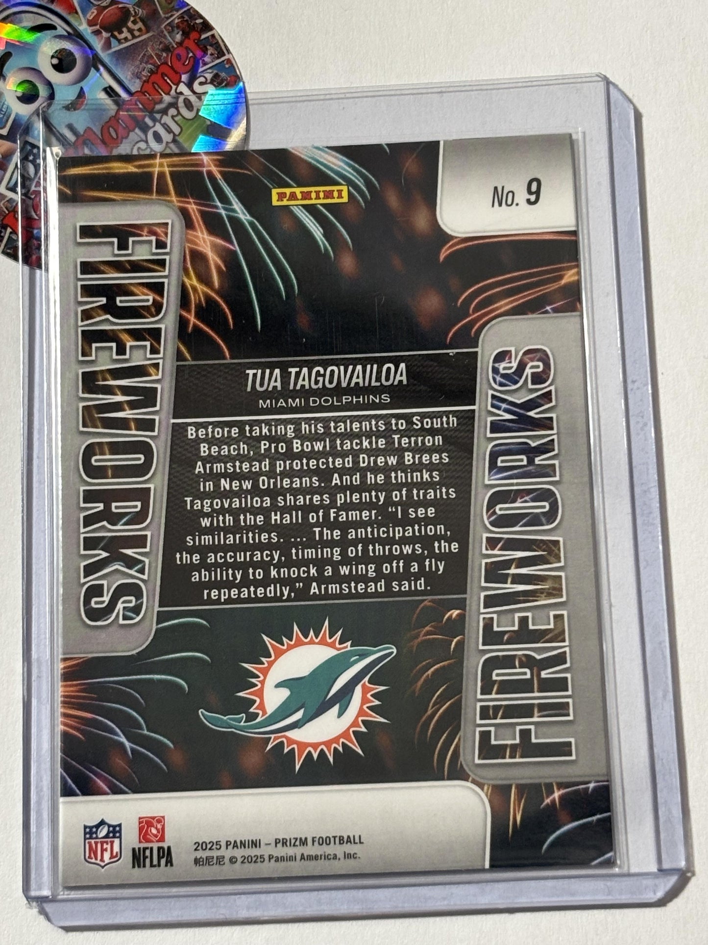 2025 Panini Prizm #9 Tua Tagovailoa Fireworks Miami Dolphins