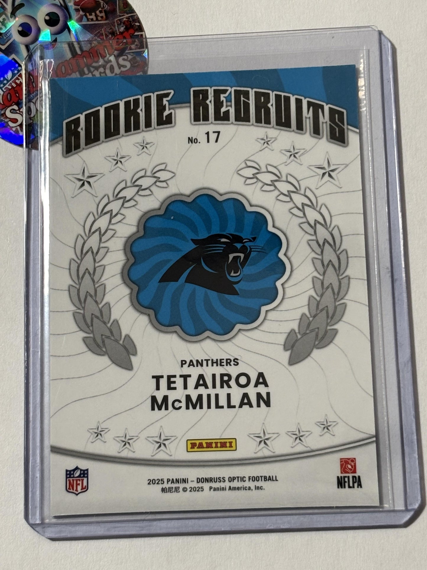 2025 Donruss Optic #17 Tetairoa McMillan Rookie Recruits Carolina Panthers