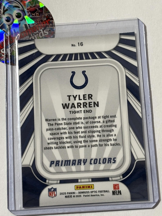 2025 Donruss Optic #16 Tyler Warren Rookie Primary Colors Indianapolis Colts