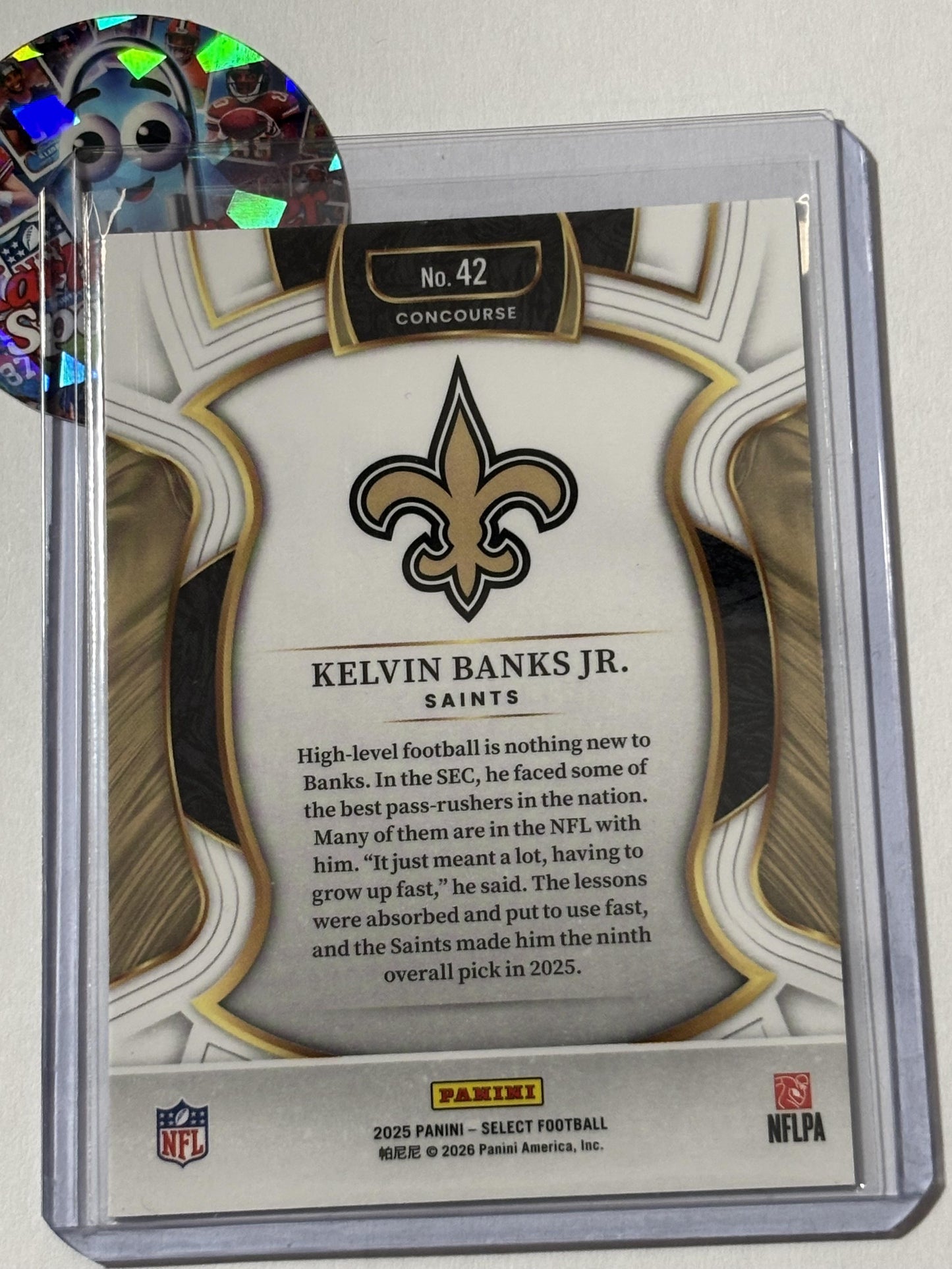 2025 Panini Select #42 Kelvin Banks Jr. New Orleans Saints