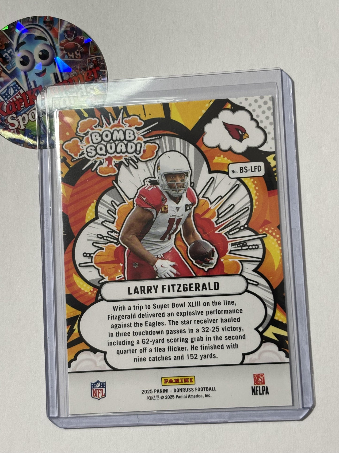 2025 Donruss #BS-LFD Larry Fitzgerald Bomb Squad Arizona Cardinals