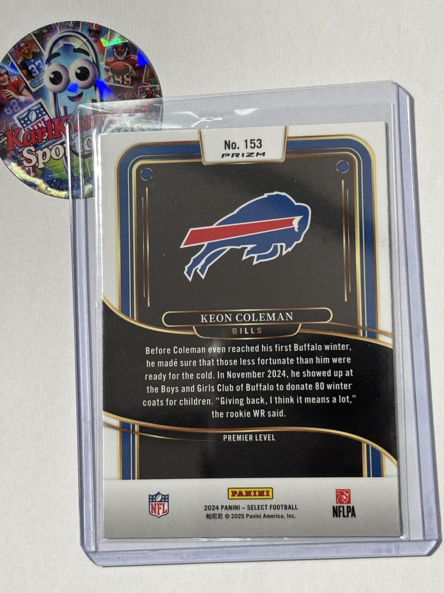 2024 Panini Select #153 Keon Coleman Red & Blue Prizm Shock Buffalo Bills RC