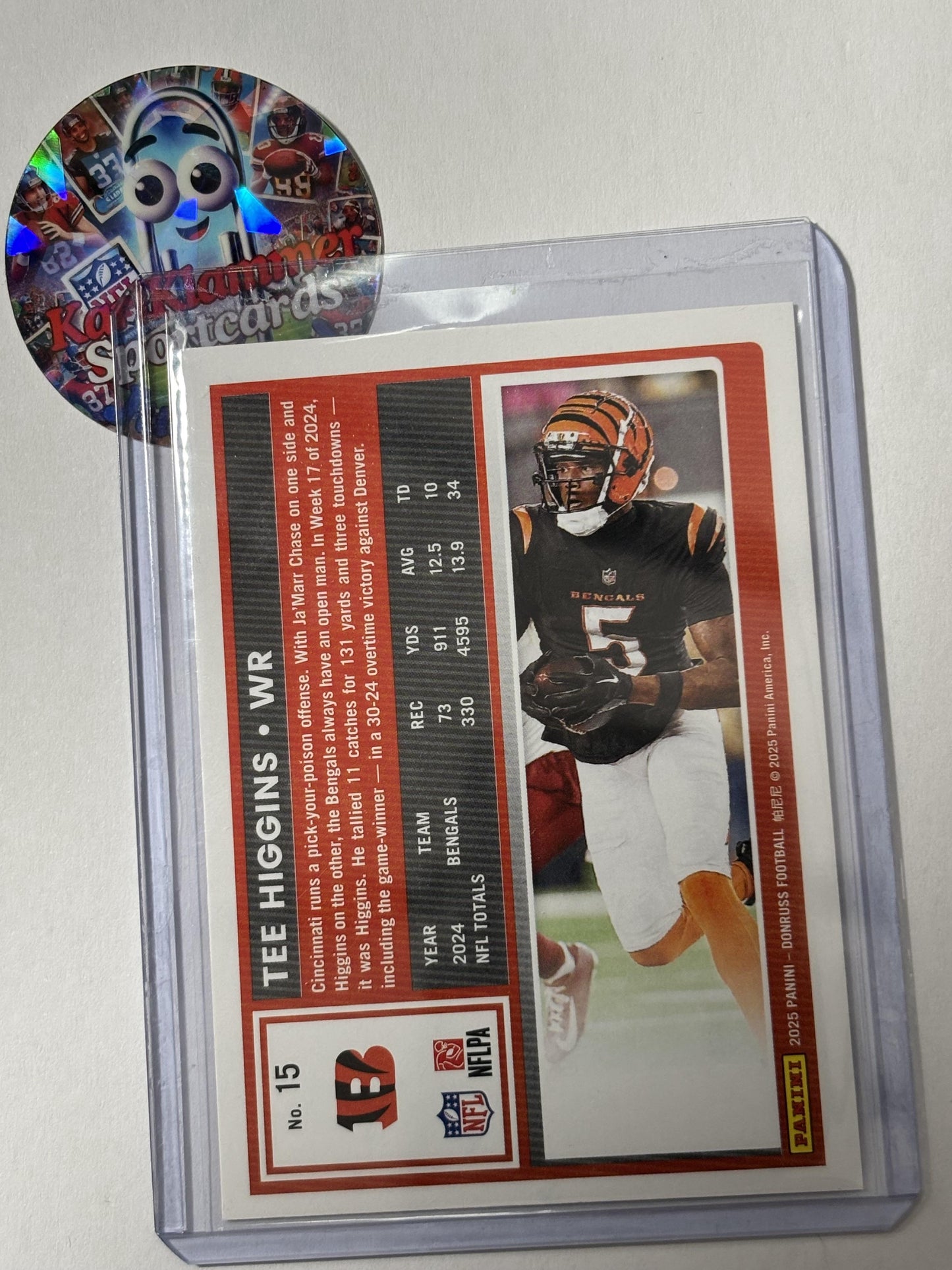 2025 Donruss #15 Tee Higgins Cincinnati Bengals
