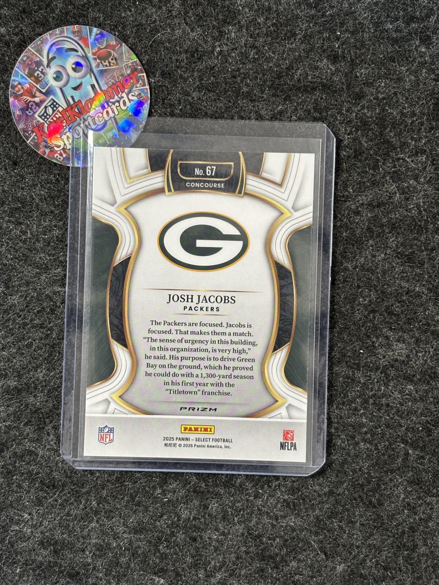 2025 Panini Select #67 Josh Jacobs Silver Prizm Shock Green Bay Packers