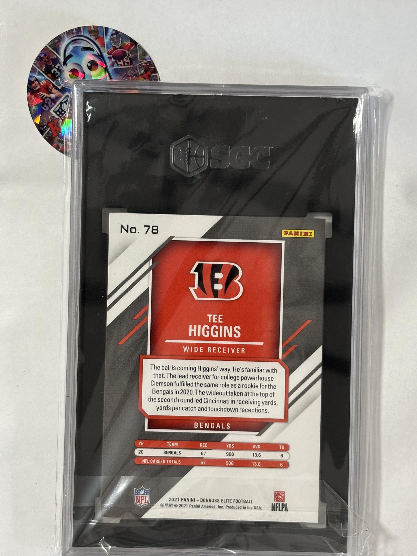 2021 Donruss Elite #78 Tee Higgins SGC 10 Cincinnati Bengals
