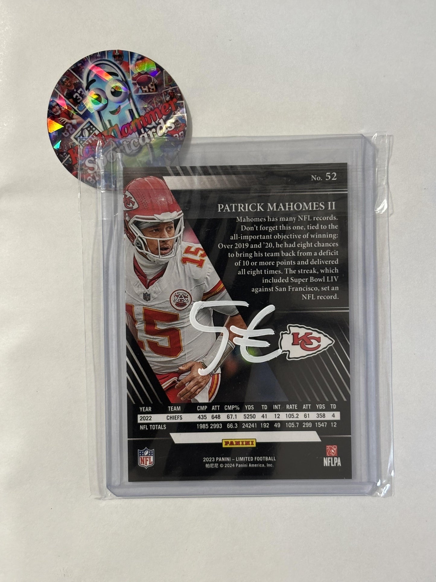 2023 Panini Limited #52 Patrick Mahomes II Kansas City Chiefs