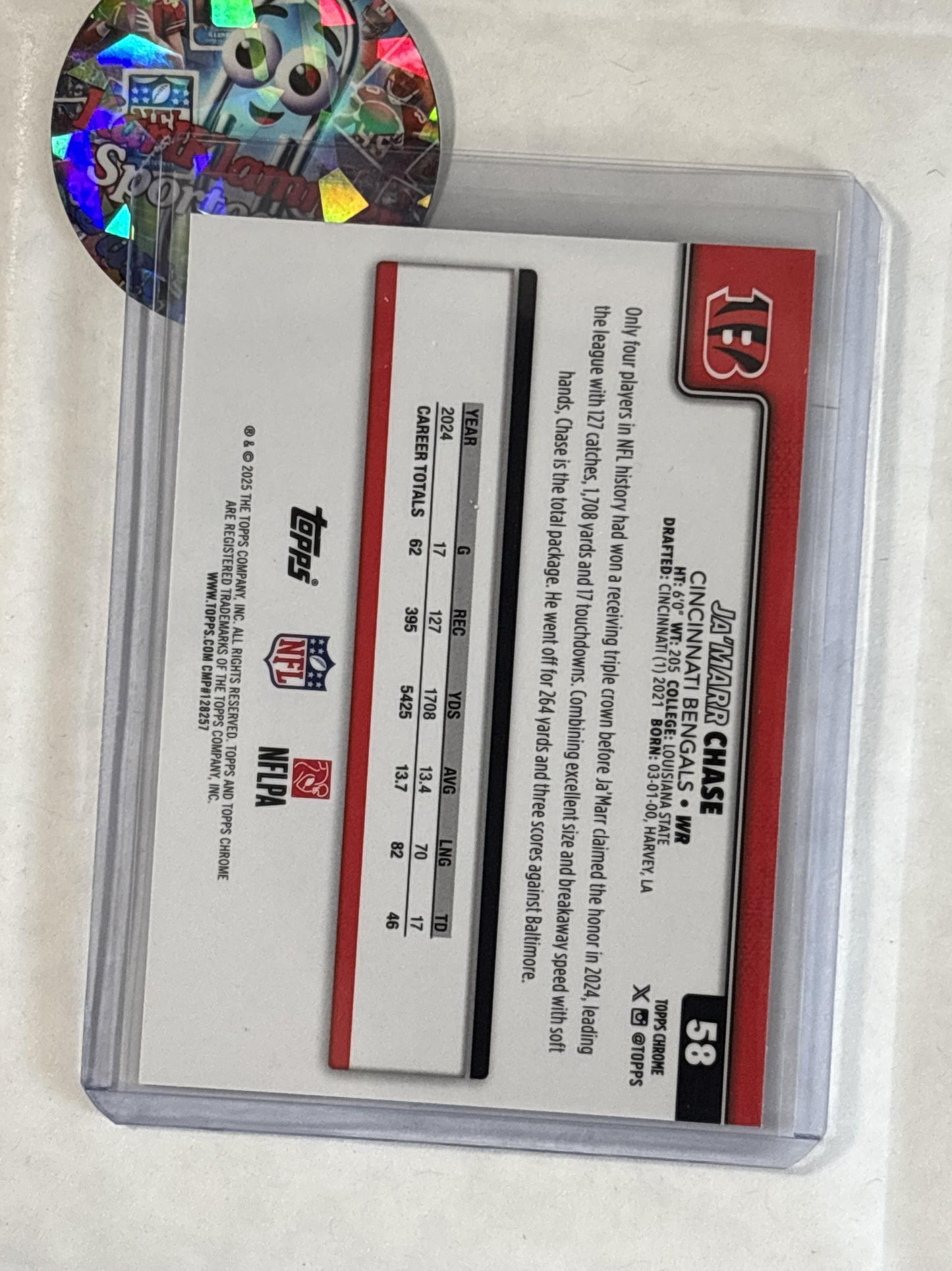 2025 Topps Chrome #58 Ja'Marr Chase Cincinnati Bengals