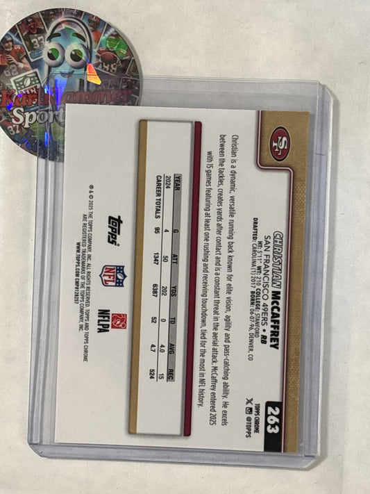 2025 Topps Chrome #263 Christian McCaffrey San Francisco 49ers
