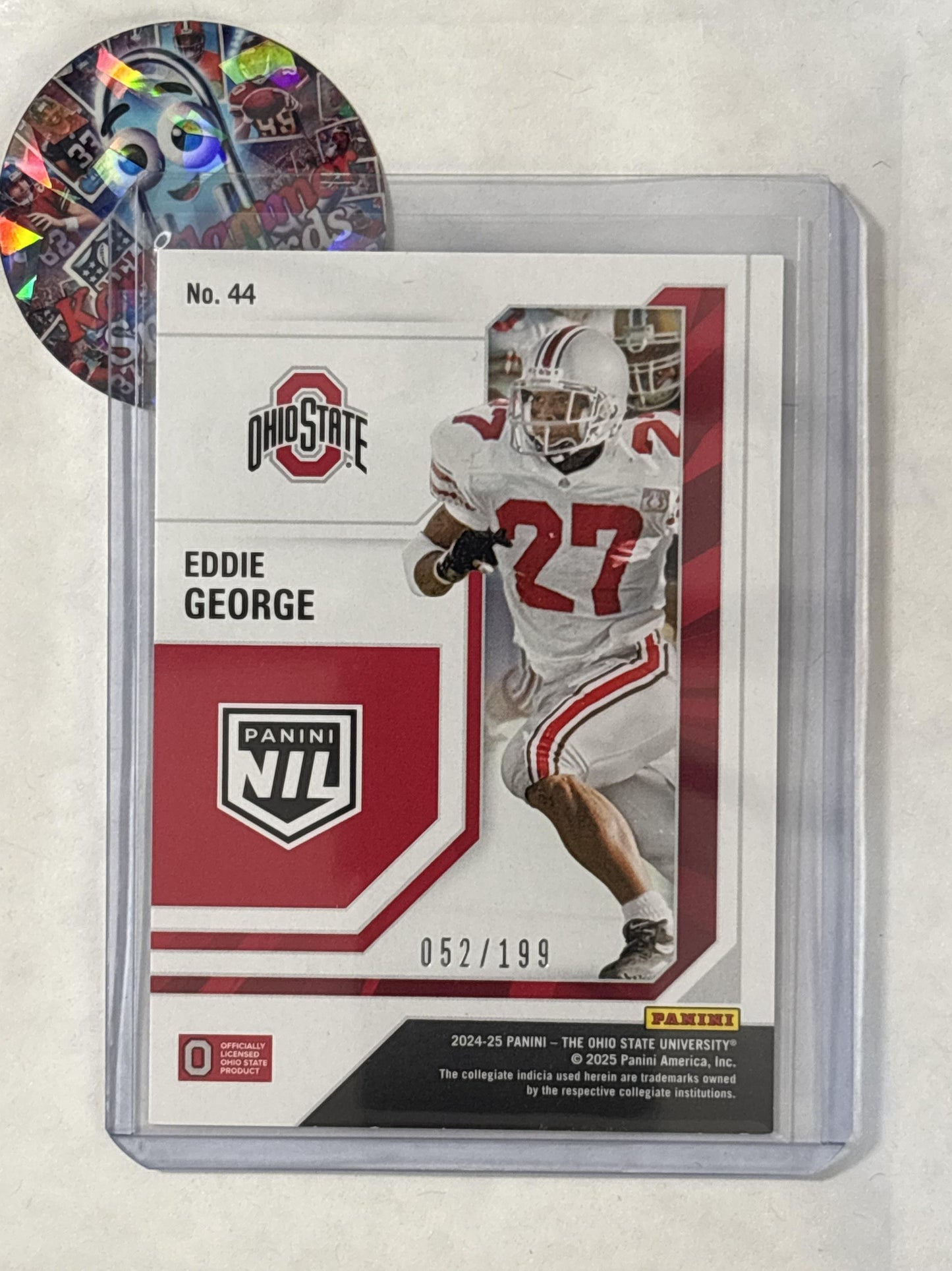 2025 Panini Ohio State University #44 Eddie George Swirl #/199 Ohio State Buckeyes SN