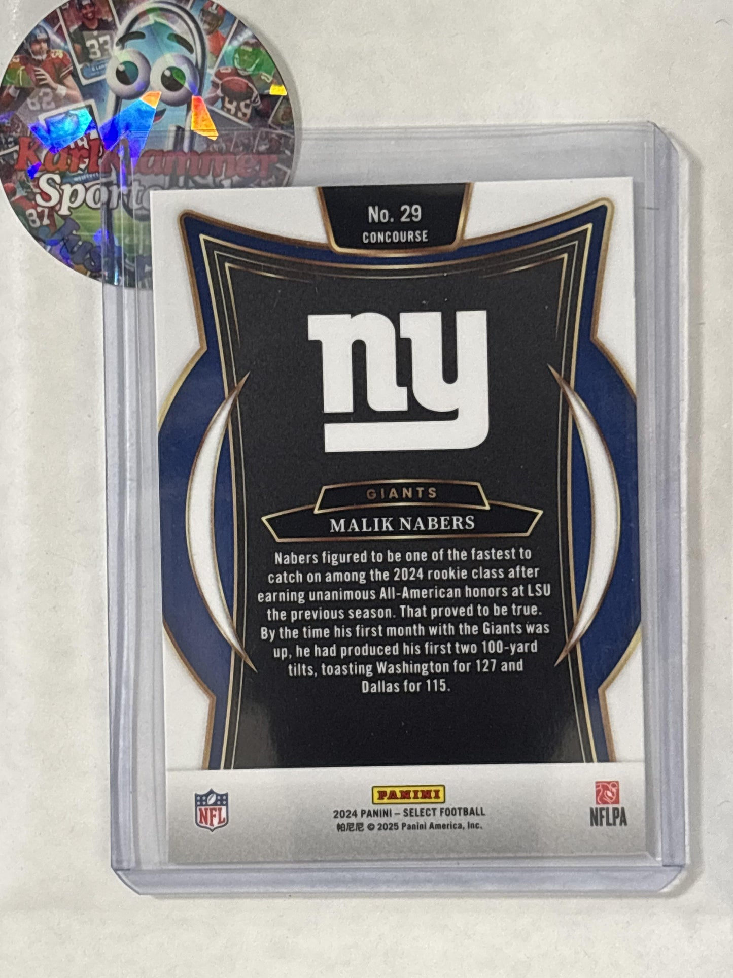 2024 Panini Select #29 Malik Nabers New York Giants RC