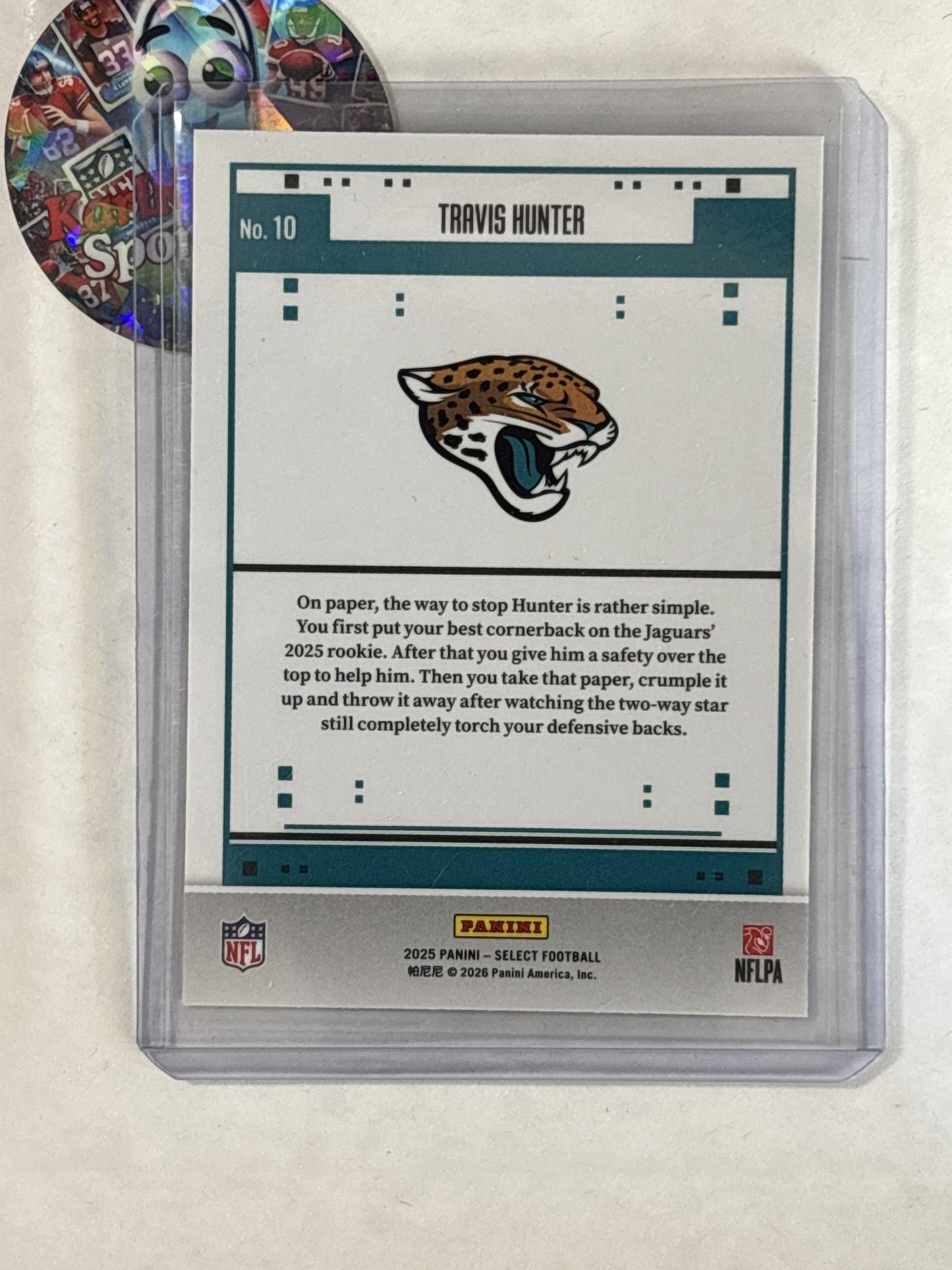 2025 Panini Select #10 Travis Hunter Score Select Throwback Jacksonville Jaguars