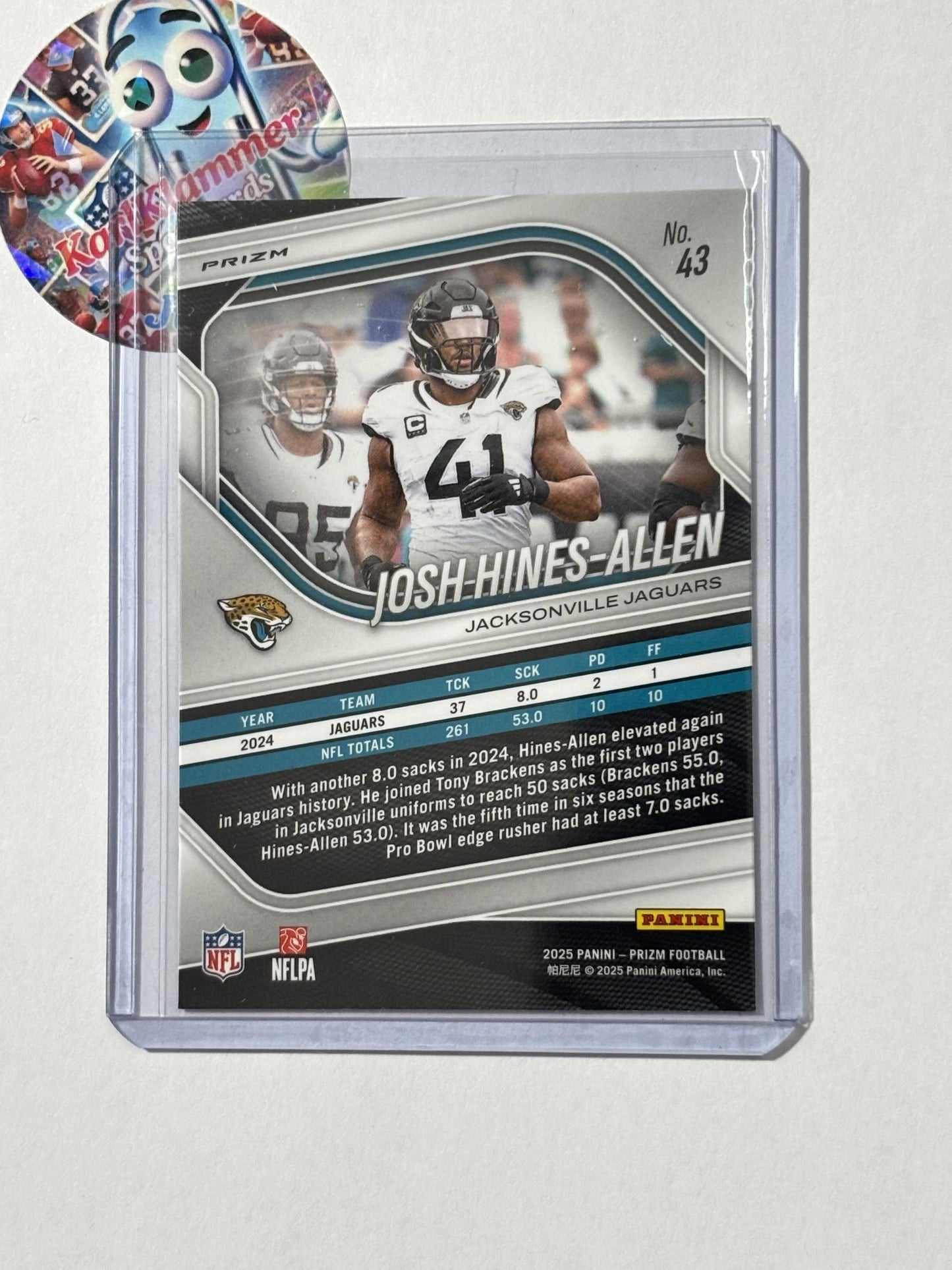 2025 Panini Prizm #43 Josh Hines-Allen Black and Red Checker Jacksonville Jaguars