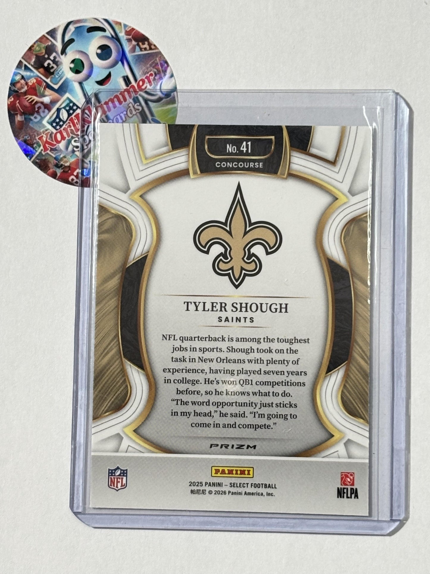 2025 Panini Select #41 Tyler Shough Silver Prizm New Orleans Saints