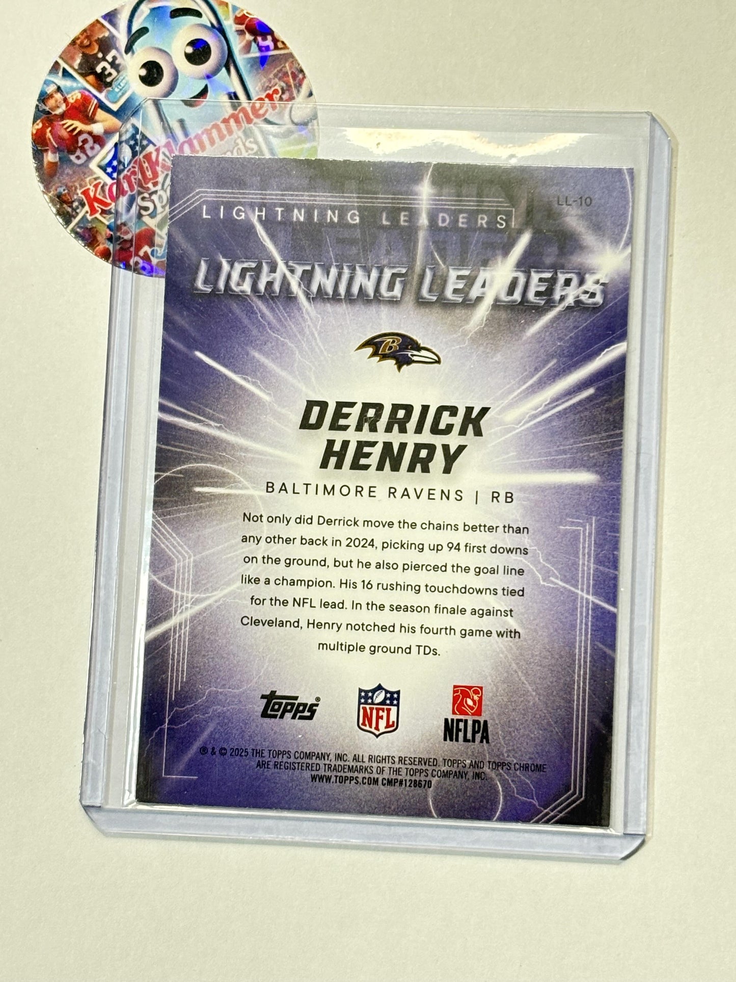 2025 Topps Chrome #LL-10 Derrick Henry Lightning Leaders Baltimore Ravens