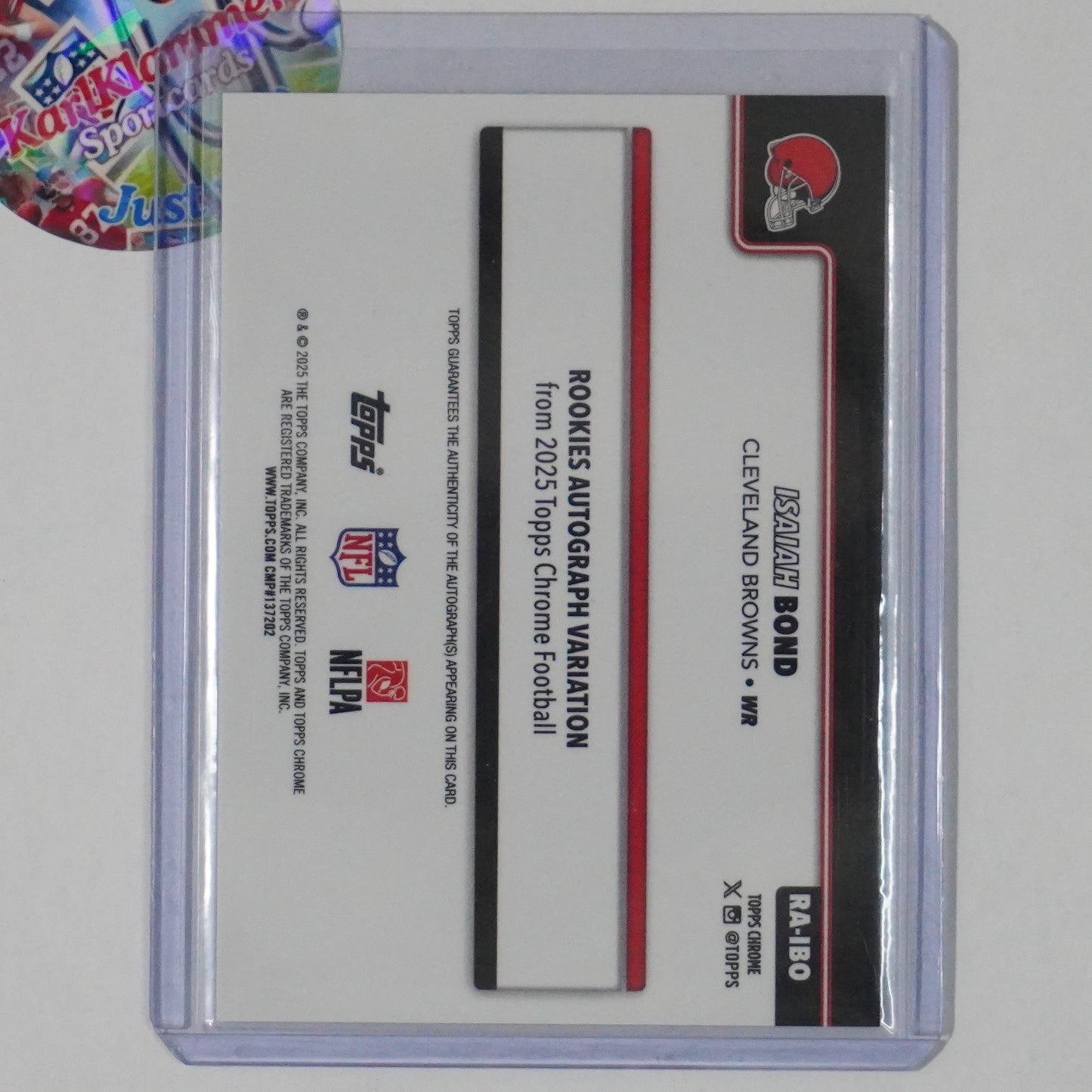 2025 Topps Chrome #RA-IBO Isaiah Bond Rookie Auto Green Lava Refractor #/99