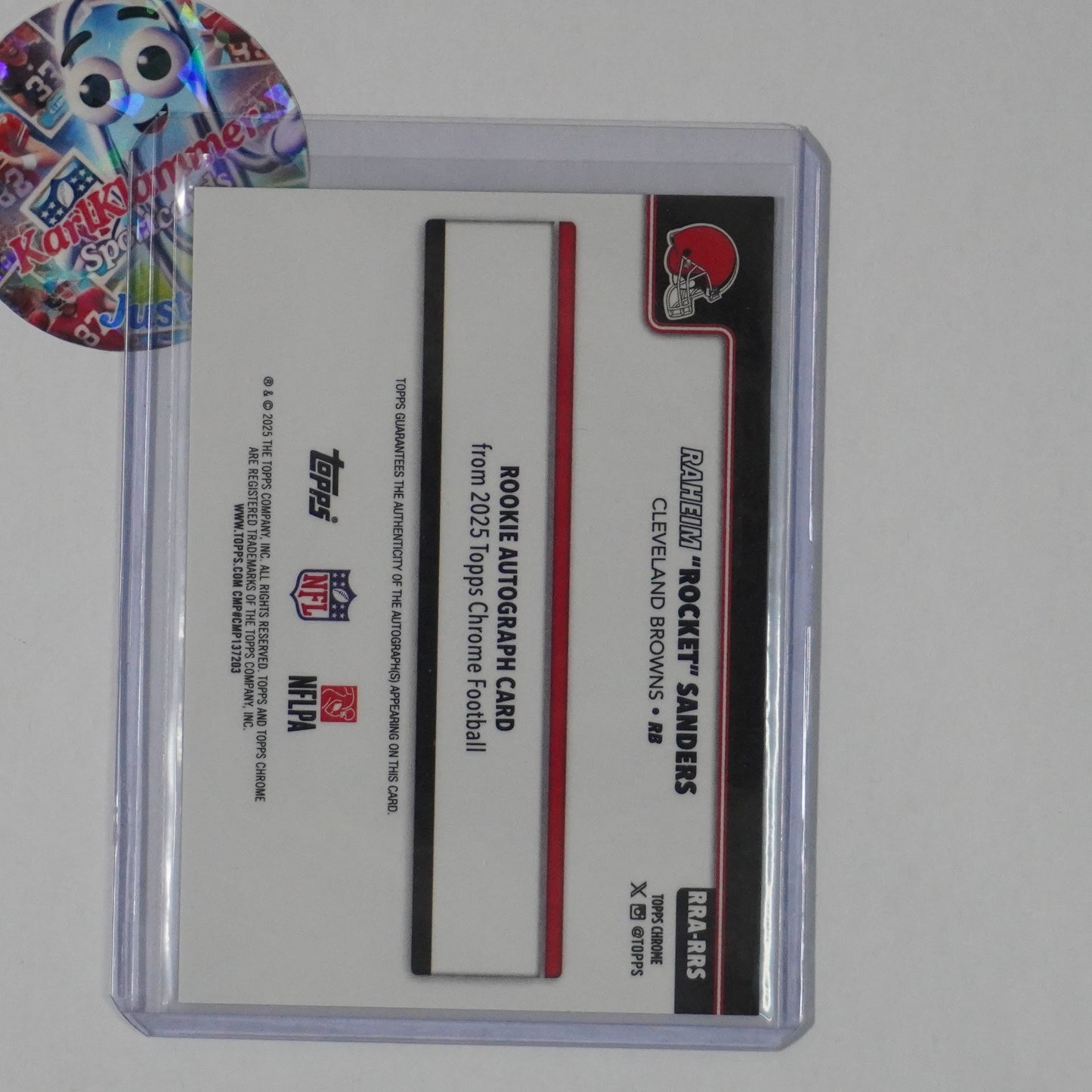 2025 Topps Chrome #RRA-RRS Raheim Sanders Rookie Auto Gold Wave Refractor #/50