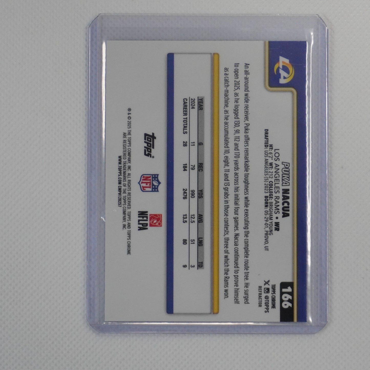 2025 Topps Chrome #166 Puka Nacua Refractor Los Angeles Rams