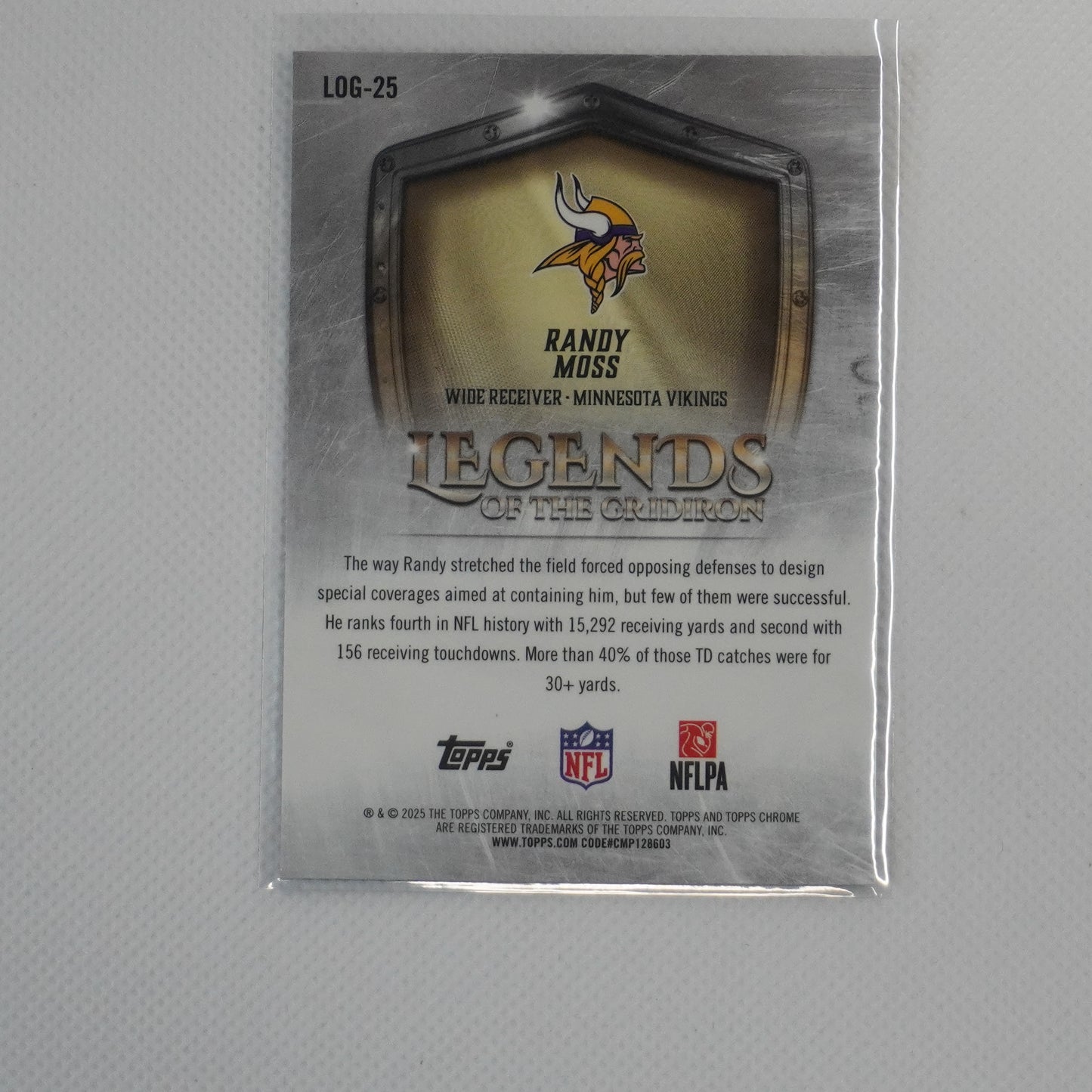 2025 Topps Chrome #LOG-25 Randy Moss Legends of the Gridiron Minnesota Vikings