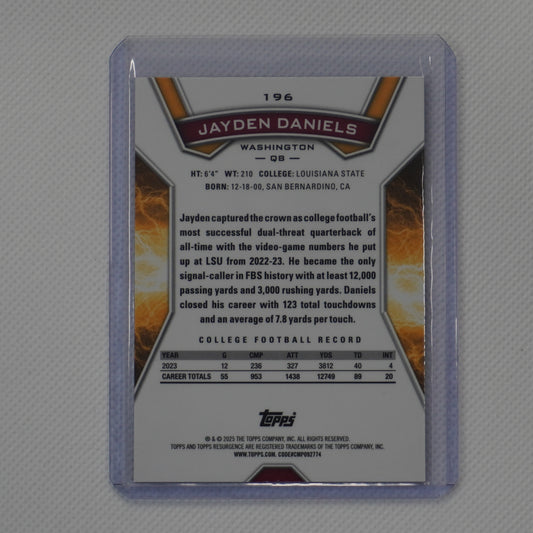 2024 Topps Resurgence #196 Jayden Daniels Washington Commanders RC