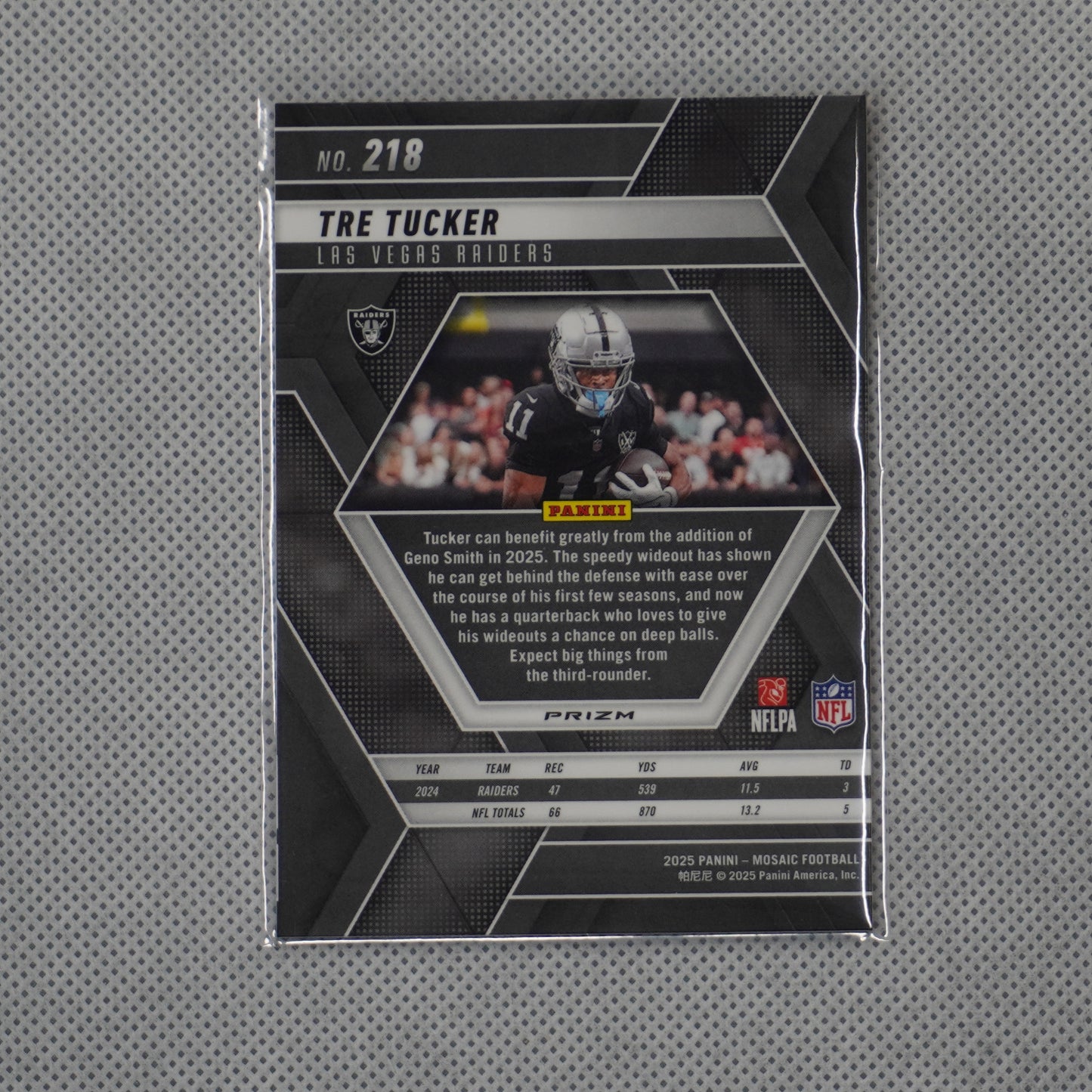 2025 Panini Mosaic #218 Tre Tucker Choice Red and Green Las Vegas Raiders