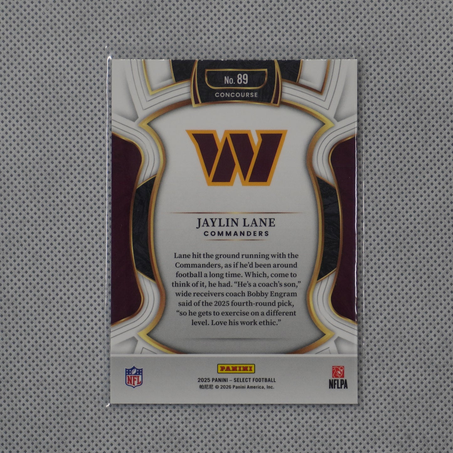 2025 Panini Select #89 Jaylin Lane Washington Commanders