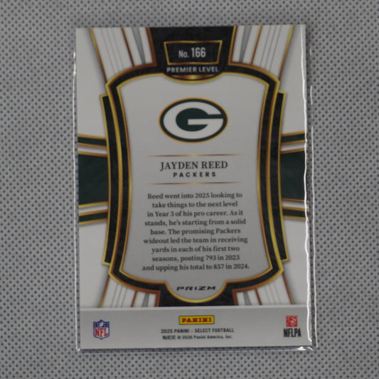 2025 Panini Select #166 Jayden Reed Pink Prizm Shock Green Bay Packers